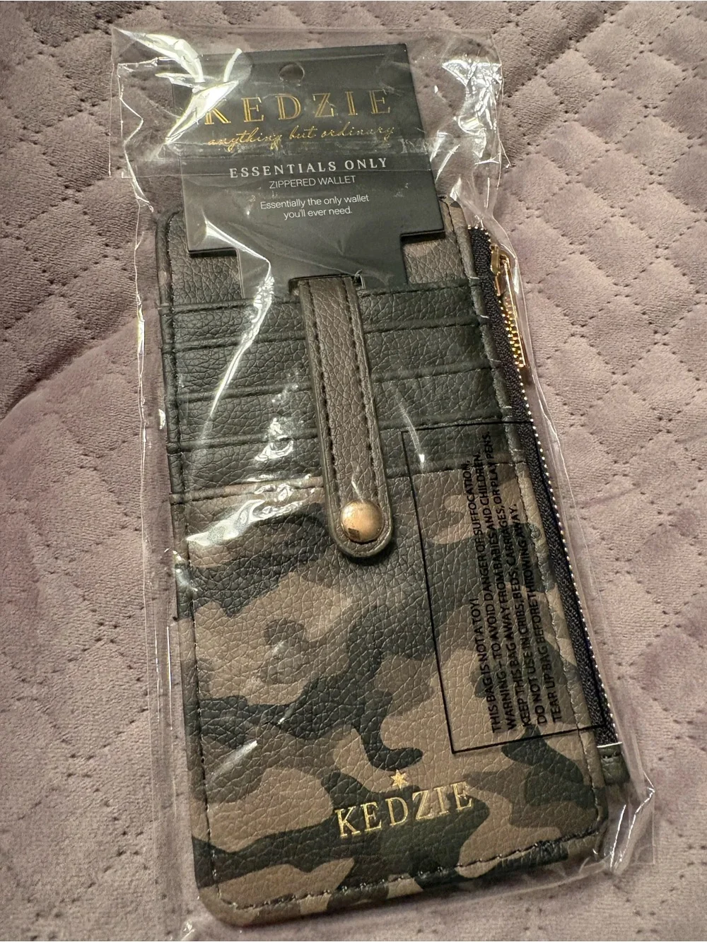 Kedzie Essentials Slim Card Wallet Camo Minimalist Camouflage Organizer
